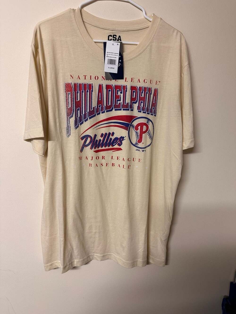 CSA Philadelphia Phillies Retro Flavor Tee Size X-Large Cream
